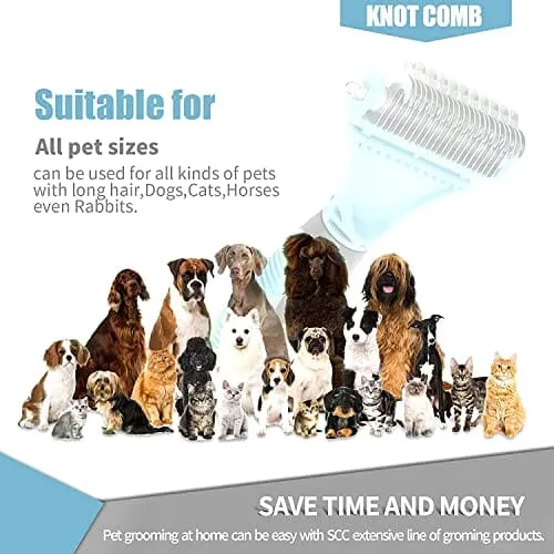 2 Sided Pet Grooming & Deshedding Brush Undercoat Rake for Cats & Dogs S