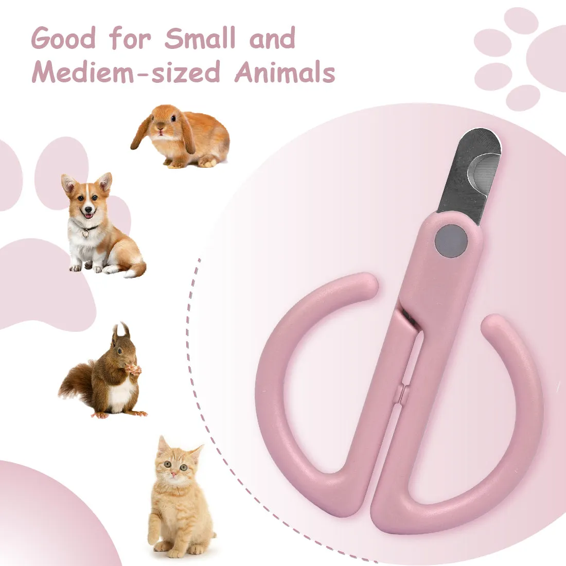 Aimondow Cat Nail Clippers Cat Claw Trimmer for Pet Grooming Tool Easy Cutting Cat Claw Clippers Dog Nail Clippers Angled Blade Sharp Claw Scissors for Small Animals Rabbit Puppy Kitten