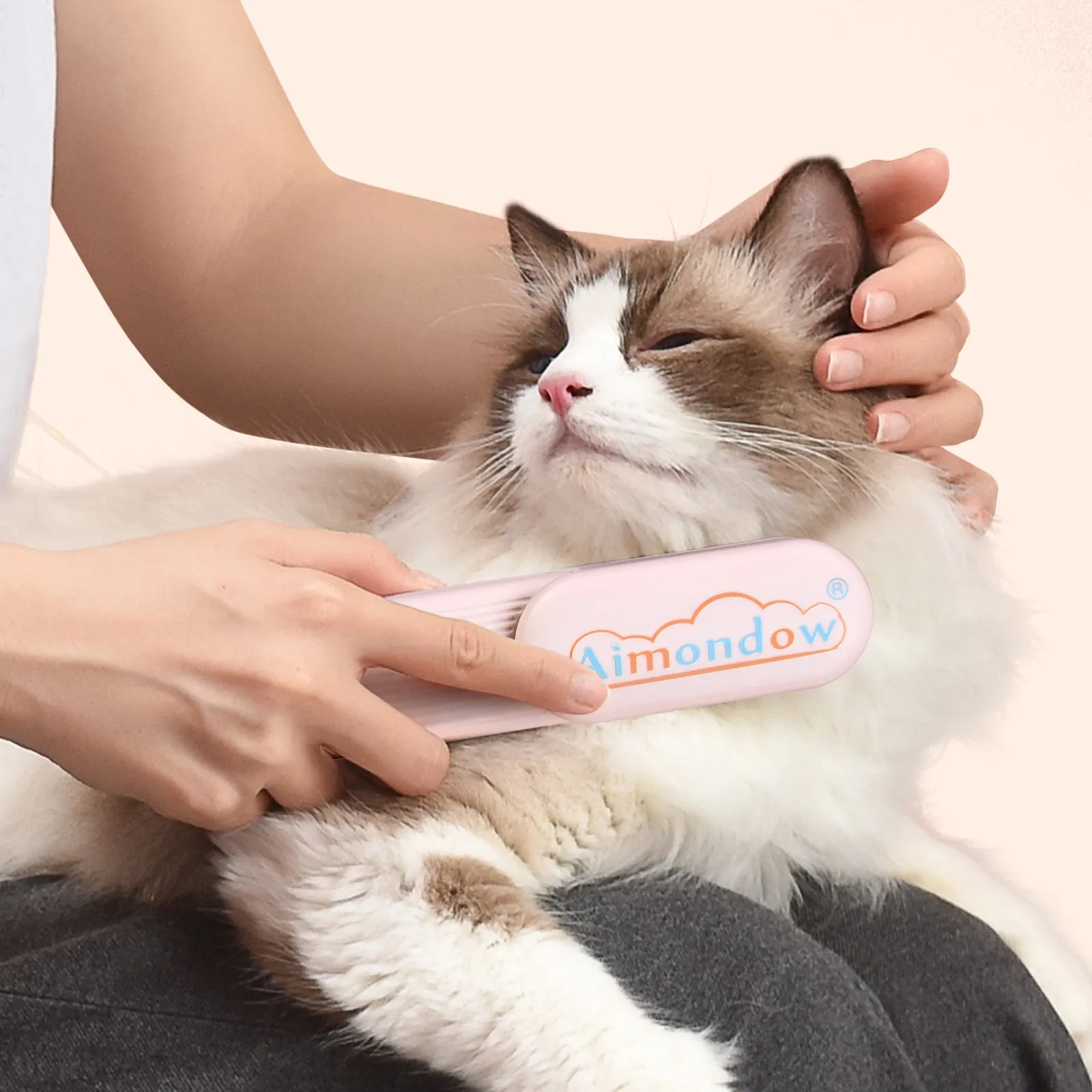 Aimondow Dog Brush Cat Grooming Brush for Long and Short Hair Dogs Cats Self Cleaning Shedding Brush for Massage Removes Puppy Loose Undercoat Mats Tangled Hair