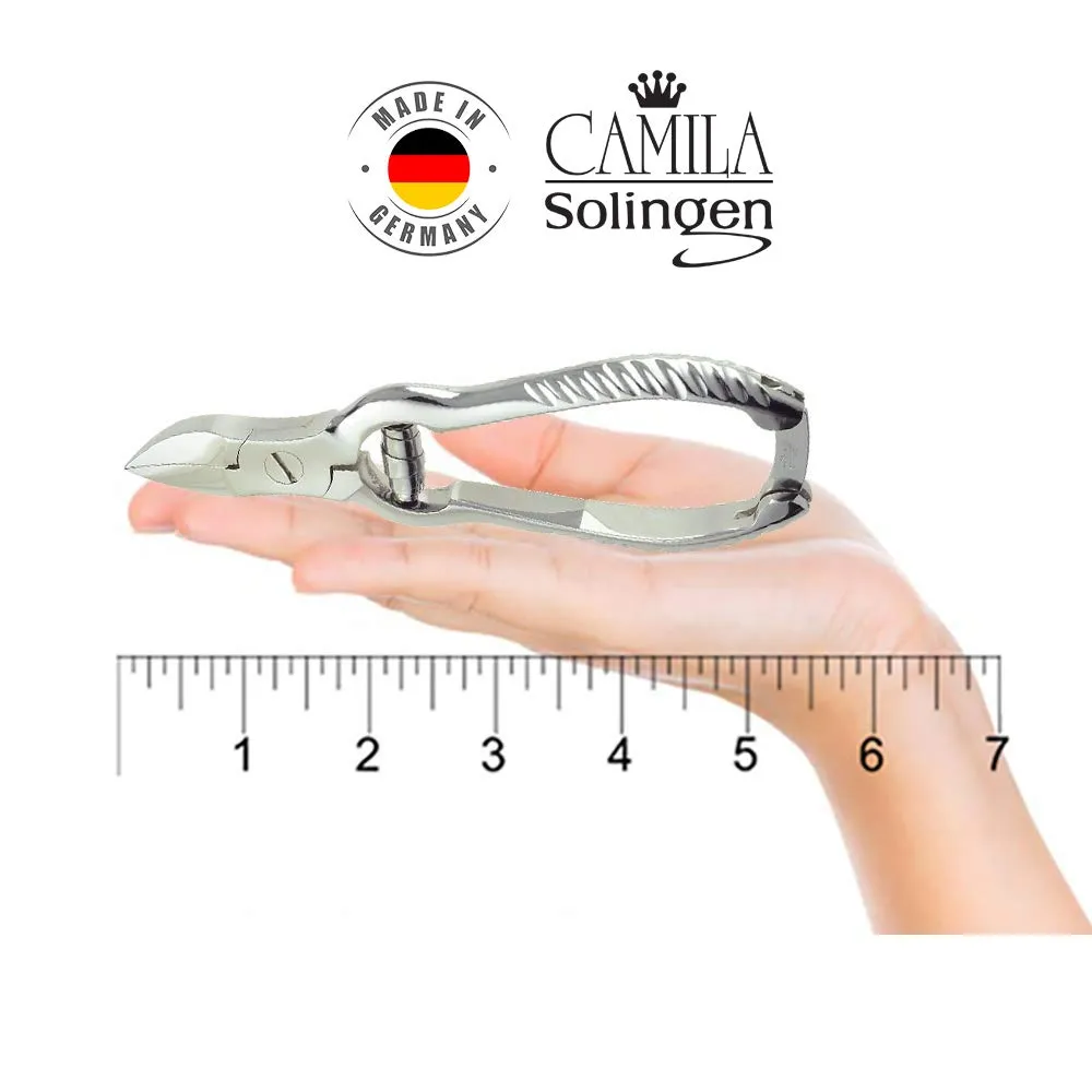 Camila Solingen Large Heavy Duty Toe Nail Clippers for Thick Nails & Large Professional Sapphire Metal Nail File (CS13  CS19 Nail File) Made in Solingen, Germany