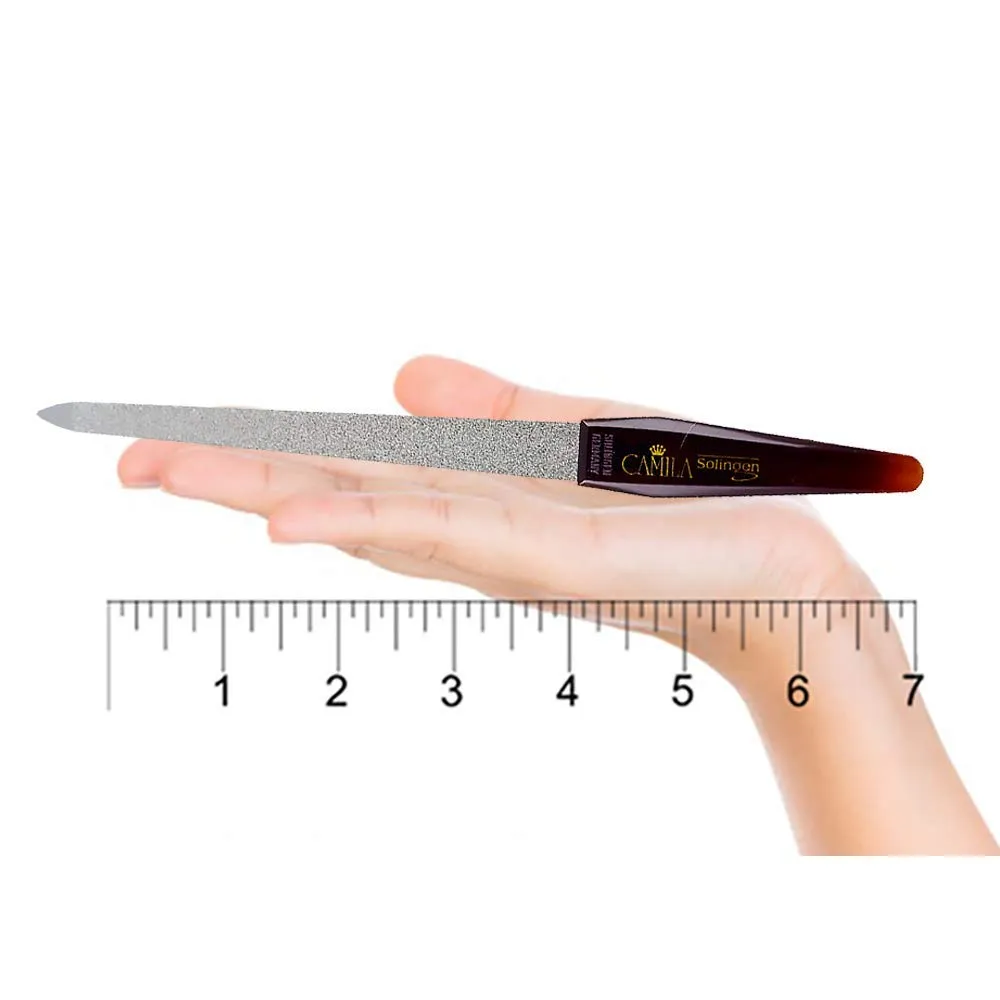 Camila Solingen Large Heavy Duty Toe Nail Clippers for Thick Nails & Large Professional Sapphire Metal Nail File (CS13  CS19 Nail File) Made in Solingen, Germany