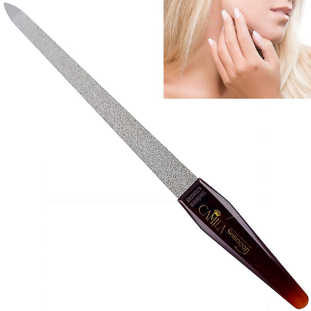 Camila Solingen Large Heavy Duty Toe Nail Clippers for Thick Nails & Large Professional Sapphire Metal Nail File (CS13  CS19 Nail File) Made in Solingen, Germany