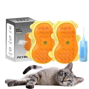Cat Steamy Brush, New 3 in 1 Spray Cat Brush, Cat Steamer Brush for Massage, Self Cleaning Steam Cat Brush for Removing Tangled And Loosse Hair (2Pcs*B)