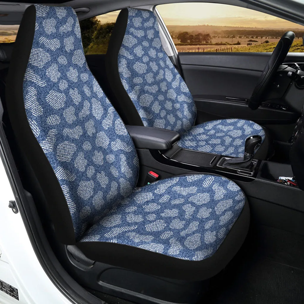 Cow Denim Jeans Pattern Print Universal Fit Car Seat Covers