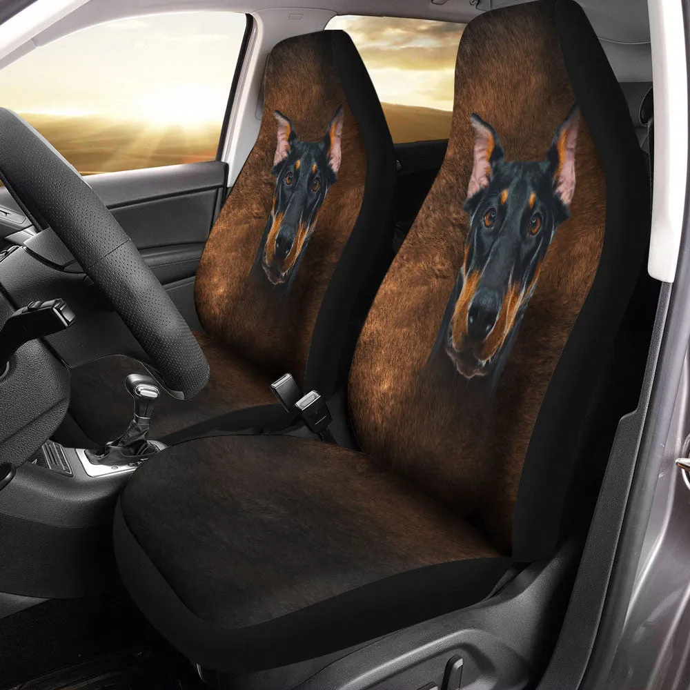Doberman Pinscher Dog Funny Face Car Seat Covers