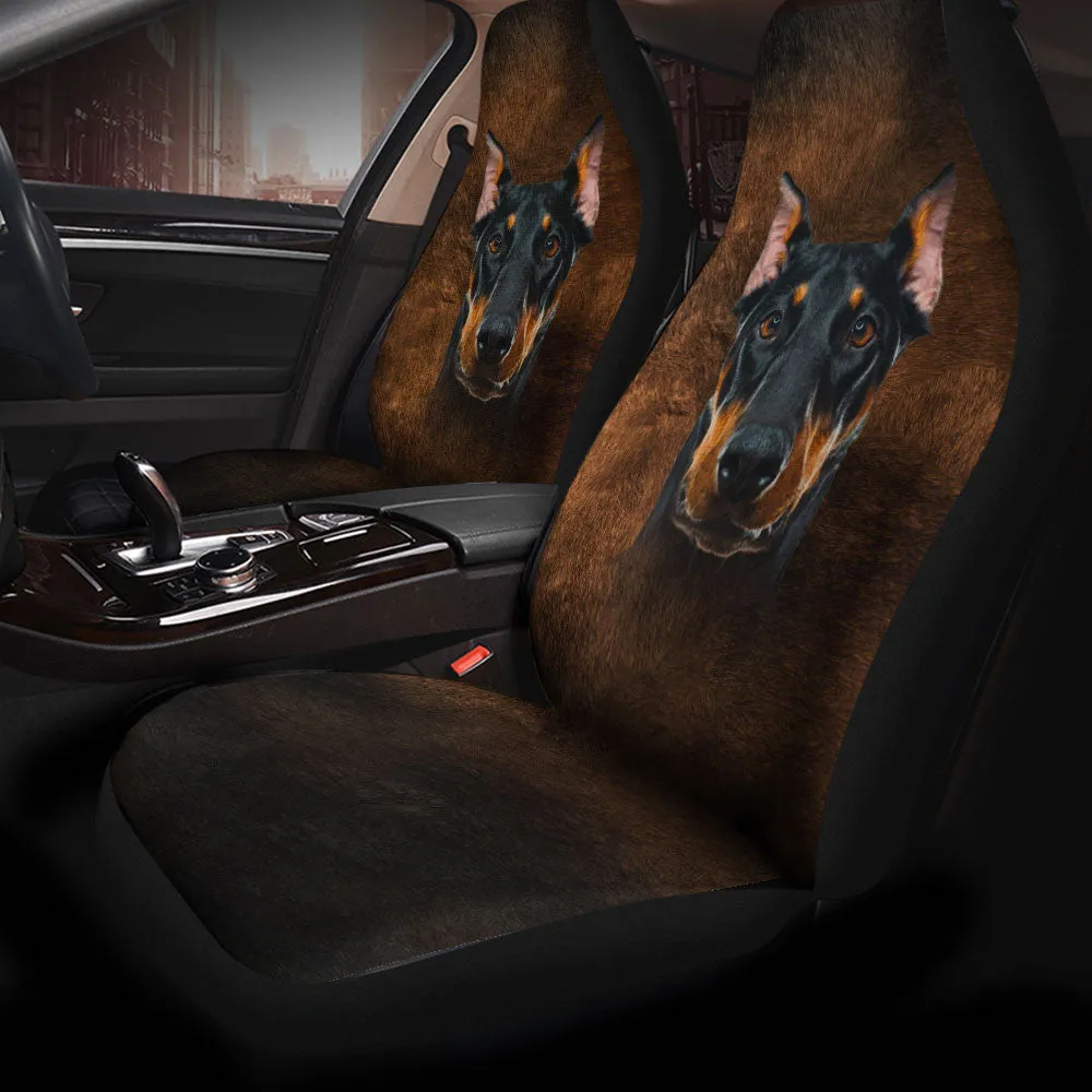 Doberman Pinscher Dog Funny Face Car Seat Covers