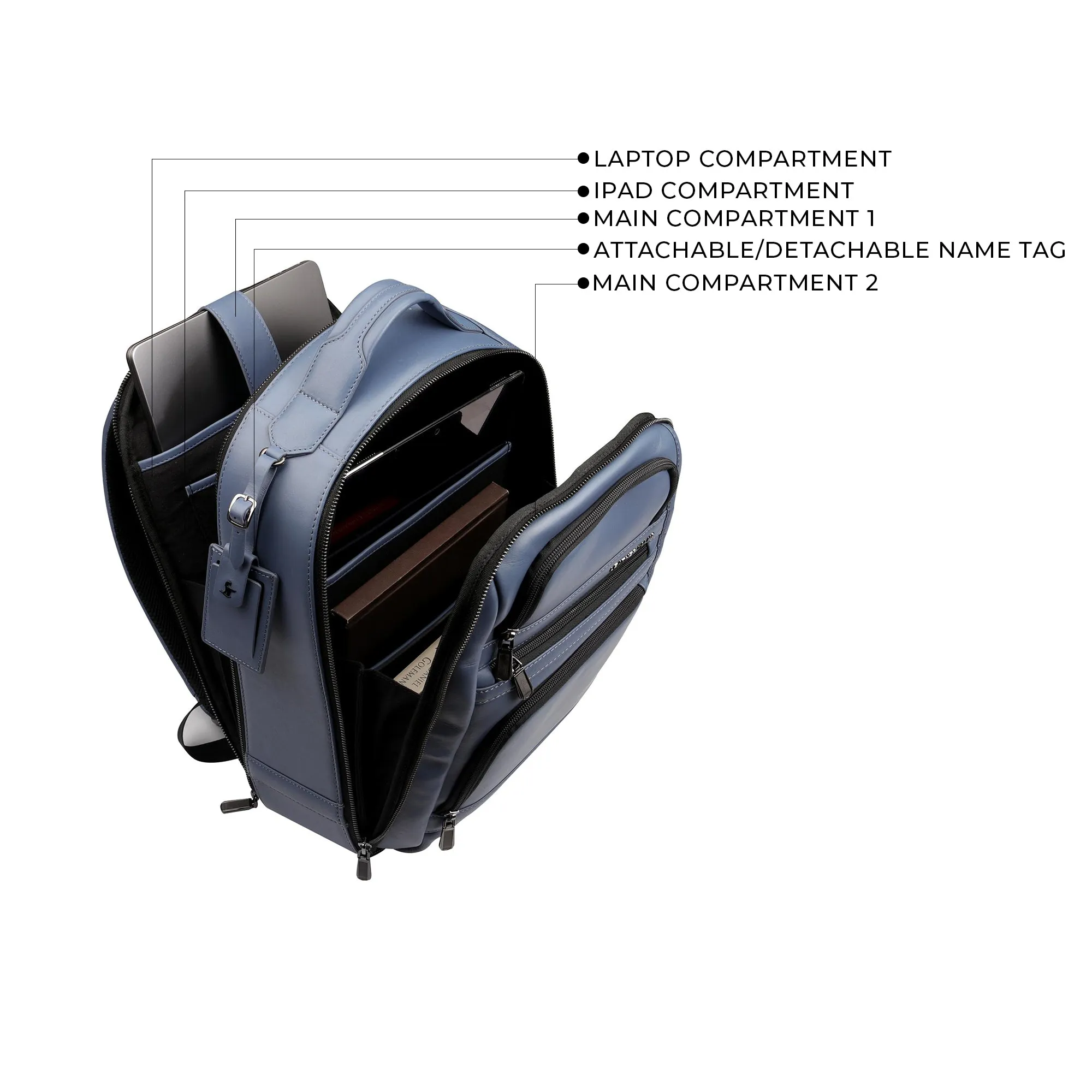 Jacob Leather Backpack for Men | Genuine Leather Backpack | Travel Backpack | Color: Blue