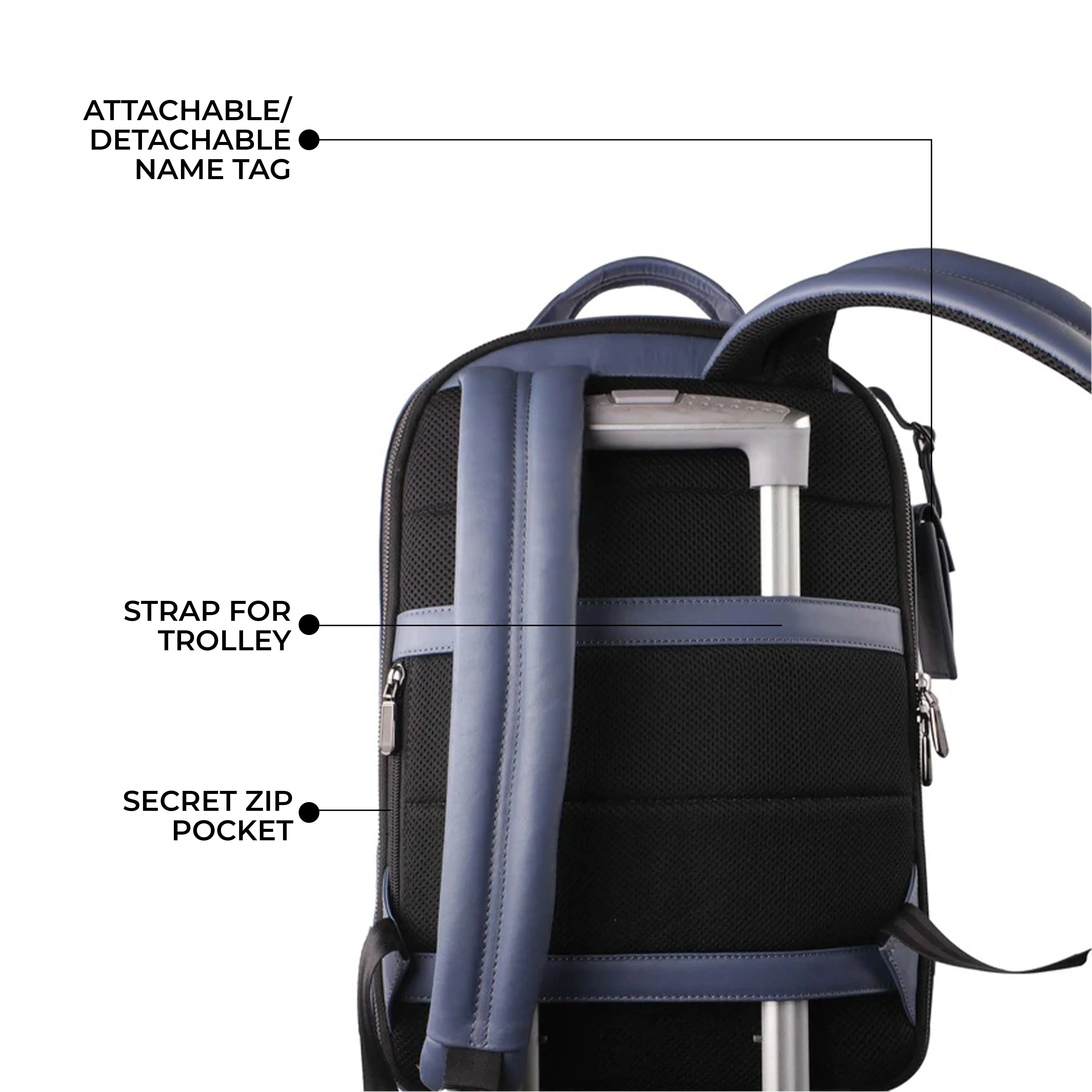 Jacob Leather Backpack for Men | Genuine Leather Backpack | Travel Backpack | Color: Blue