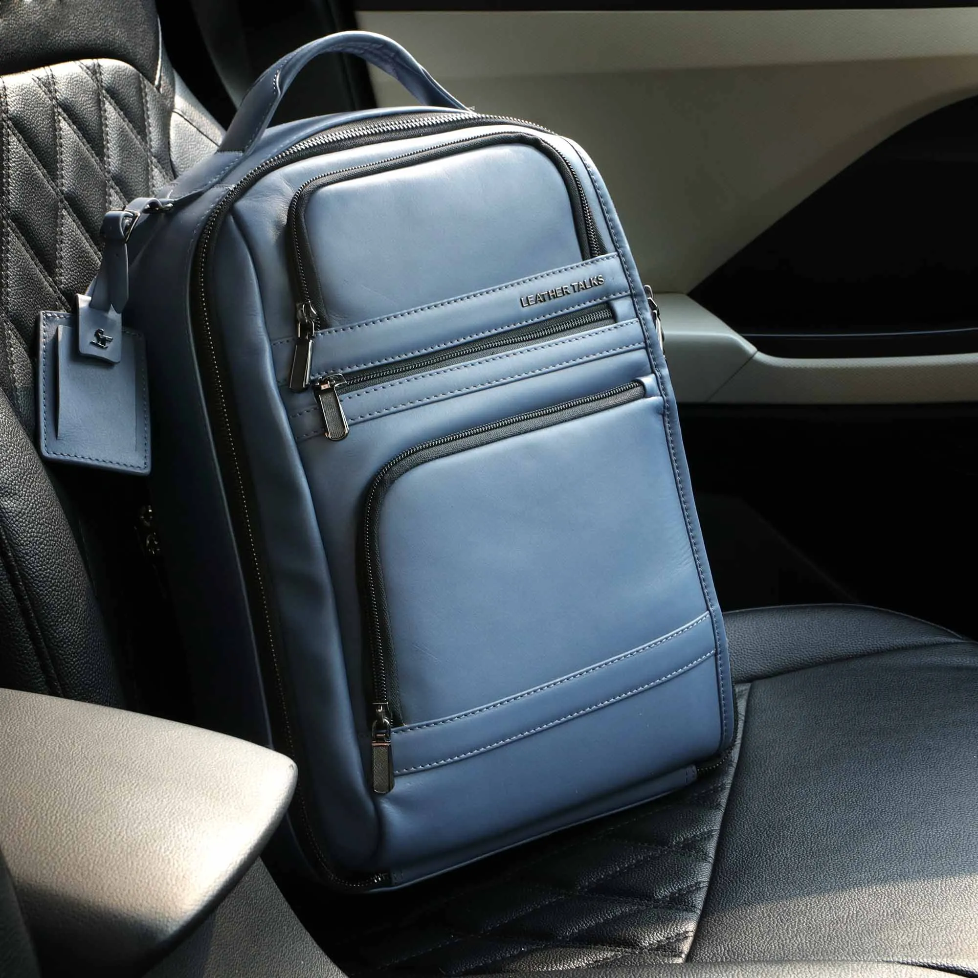 Jacob Leather Backpack for Men | Genuine Leather Backpack | Travel Backpack | Color: Blue