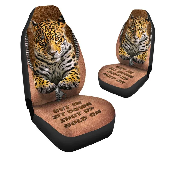 Jaguar Funny Car Seat Covers Universal Fit Get In Sit Down Hold On