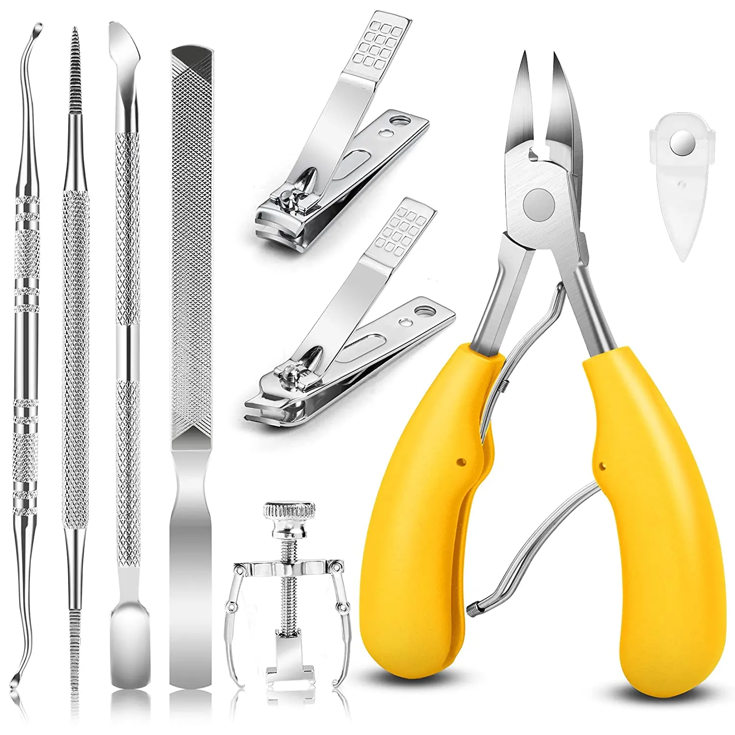 JTIEO Ingrown Toenail Tool Pedicure Tools (9PCS) Ingrown Toenail Treatment Toenail Clippers Professional Tool Set for Ingrown & Thick Nail Stainless Steel Ingrown Toenail Tool