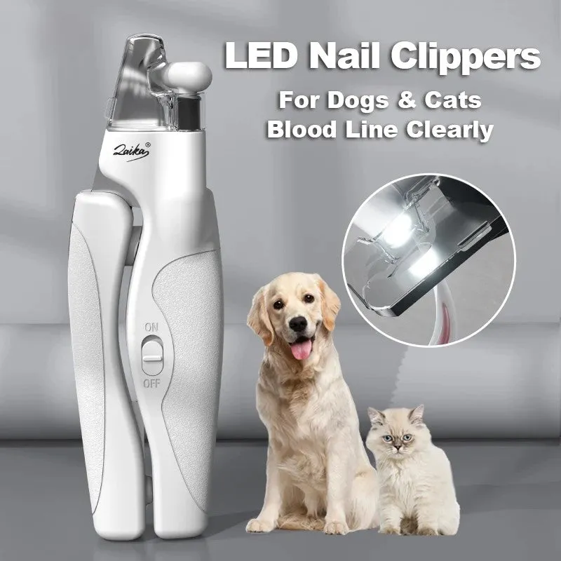 LED Pet Nail Clippers, Rechargeable Dog Nail Clipper, Cat Paw Trimmer
