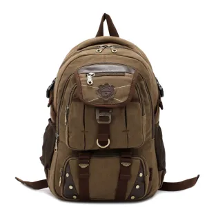 Man vintage canvas backpack