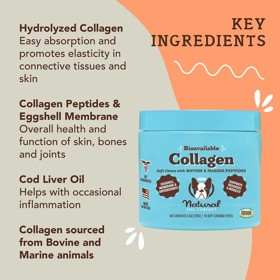 Natural Dog Company Collagen 90-Count, Dog Supplement