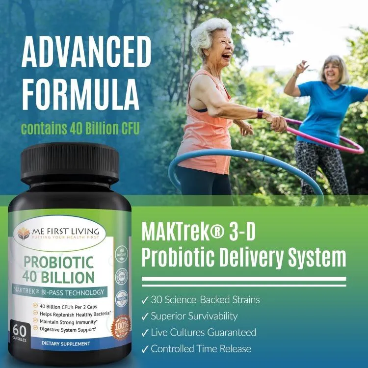 Probiotic 40 Billion CFU Supplement for Men - 60 Capsules
