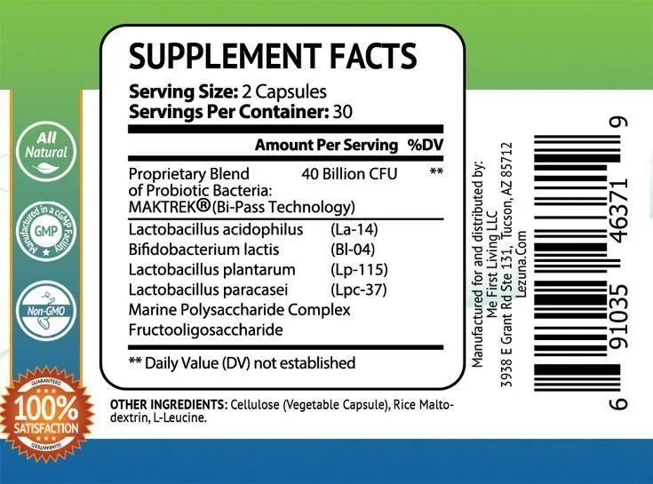 Probiotic 40 Billion CFU Supplement for Men - 60 Capsules