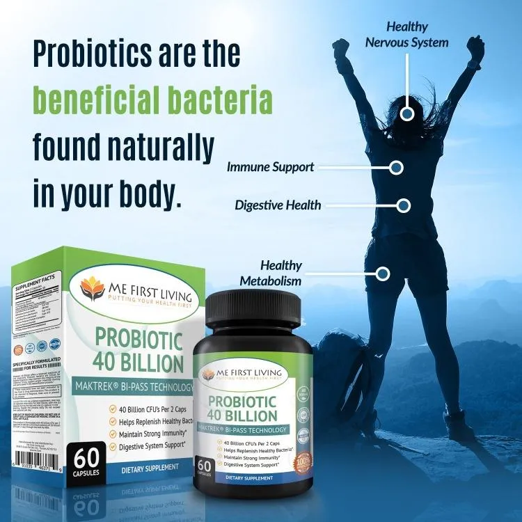 Probiotic 40 Billion CFU Supplement for Men - 60 Capsules