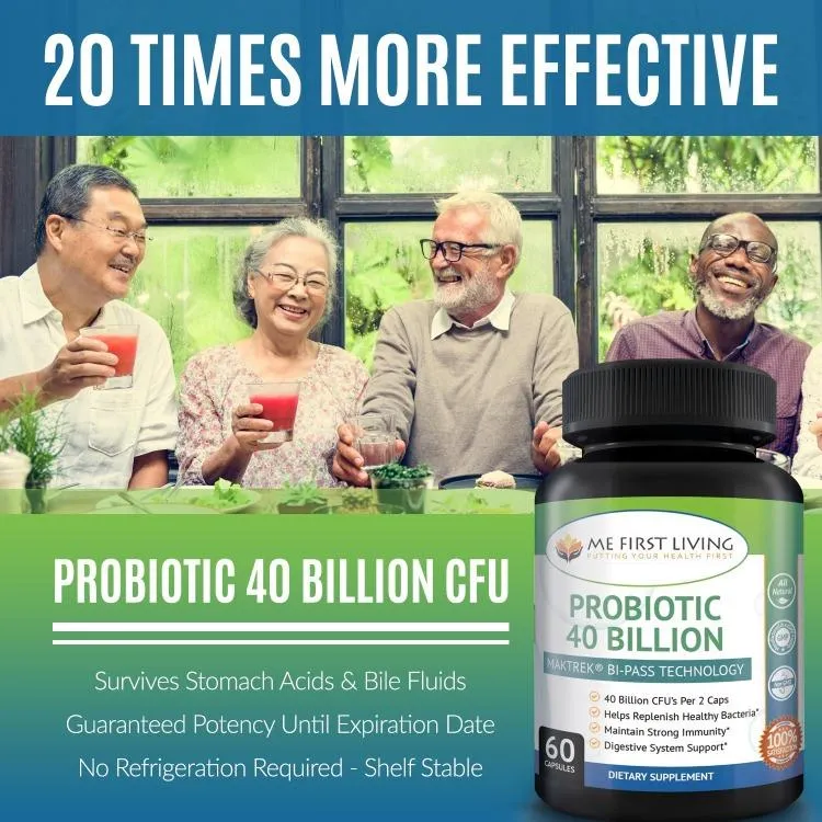 Probiotic 40 Billion CFU Supplement for Men - 60 Capsules