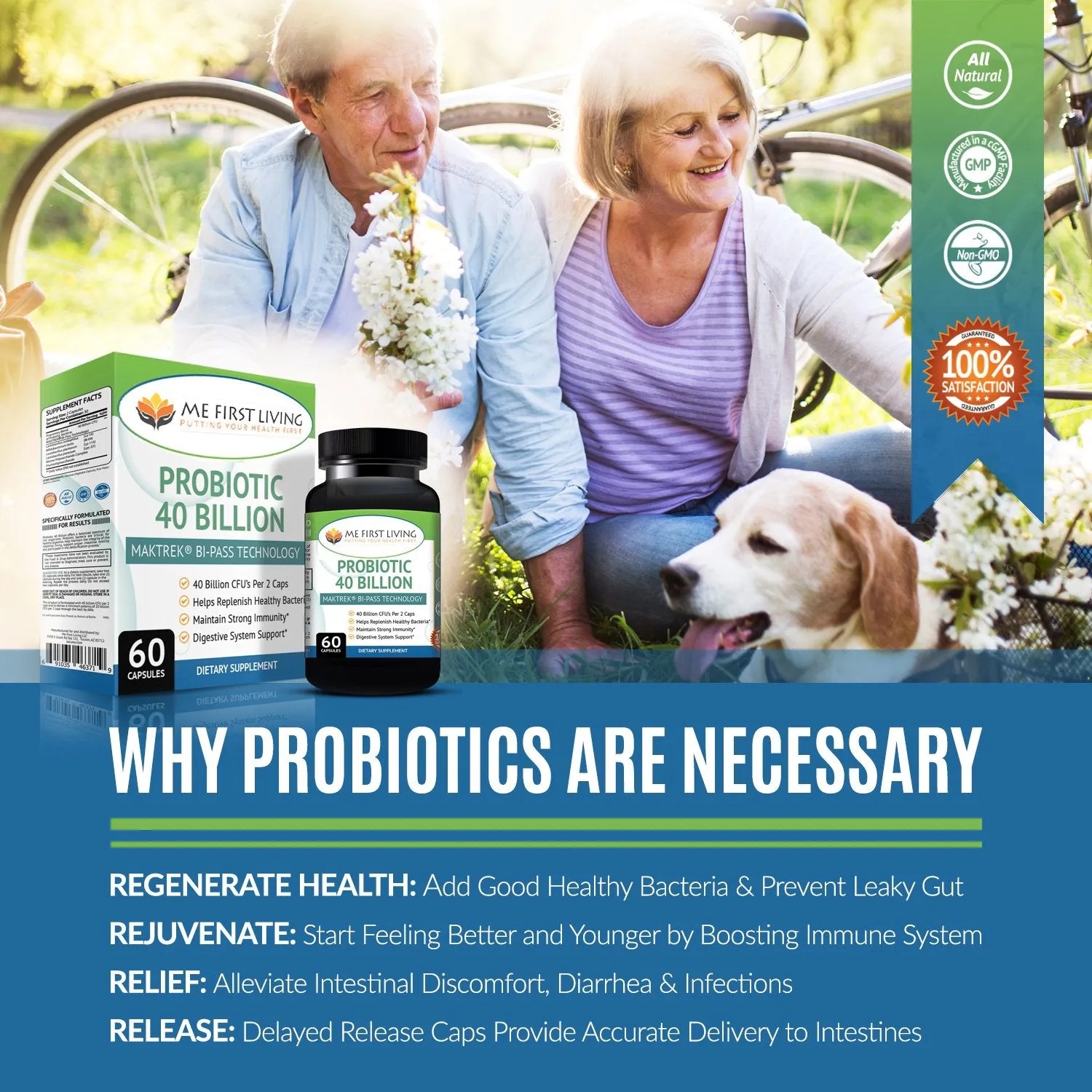 Probiotic 40 Billion CFU Supplement for Men - 60 Capsules