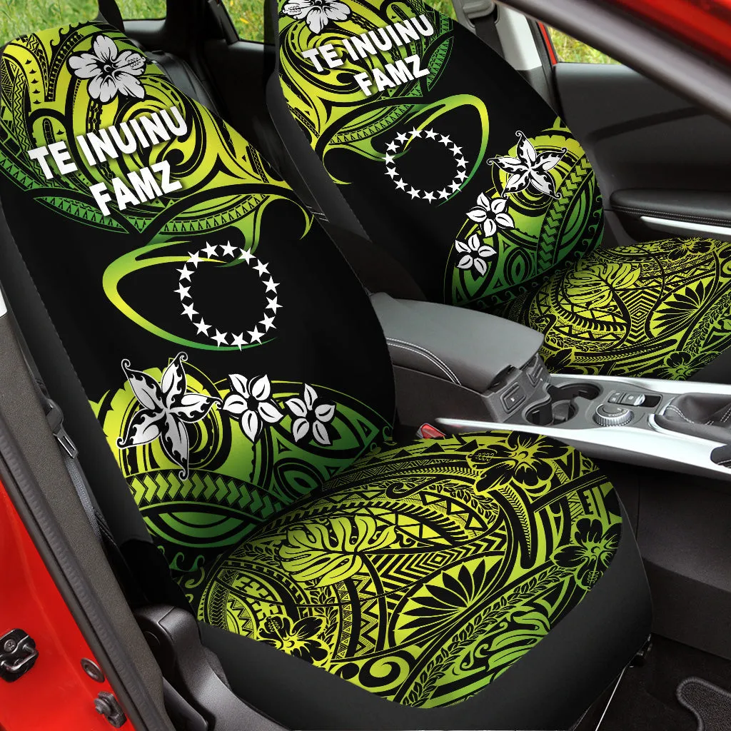 TE INUINU FAMZ Cook Islands Rugby Car Seat Cover Unique Vibes Green